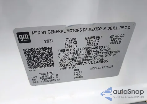 2022 GMC Terrain Fwd Sle из США, поврежденный, VIN 3GKALMEV9NL145866